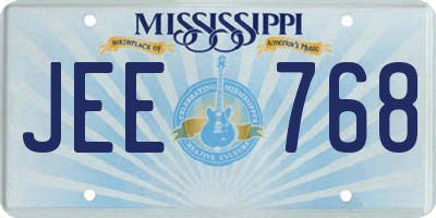 MS license plate JEE768