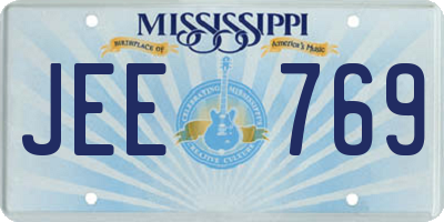 MS license plate JEE769