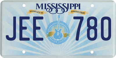MS license plate JEE780
