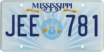 MS license plate JEE781