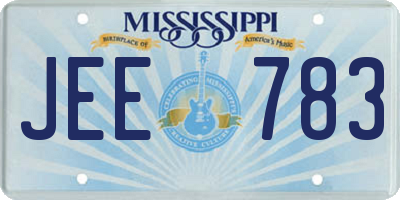 MS license plate JEE783