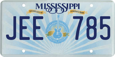 MS license plate JEE785