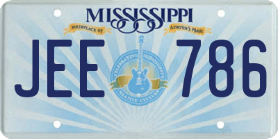 MS license plate JEE786
