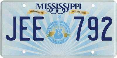 MS license plate JEE792