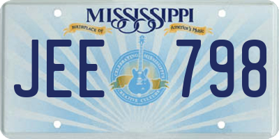 MS license plate JEE798