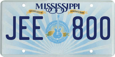 MS license plate JEE800