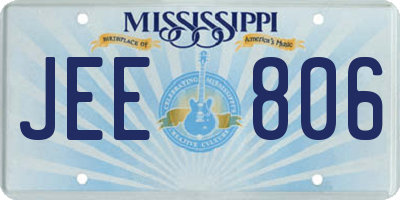 MS license plate JEE806