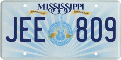 MS license plate JEE809