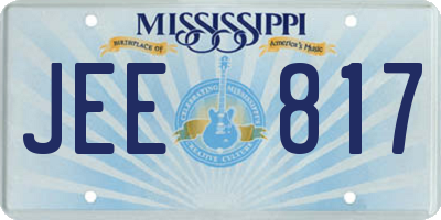 MS license plate JEE817