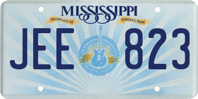 MS license plate JEE823