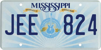 MS license plate JEE824