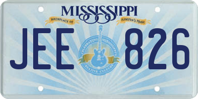 MS license plate JEE826