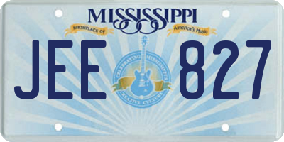 MS license plate JEE827