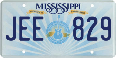 MS license plate JEE829