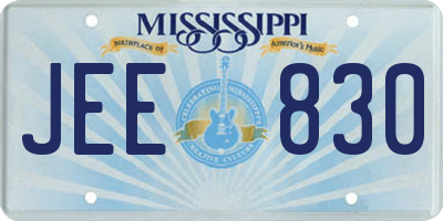 MS license plate JEE830