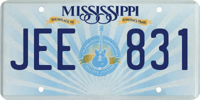 MS license plate JEE831