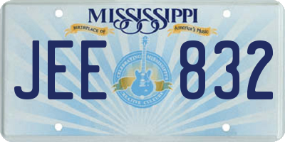 MS license plate JEE832