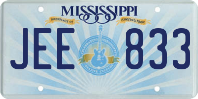 MS license plate JEE833