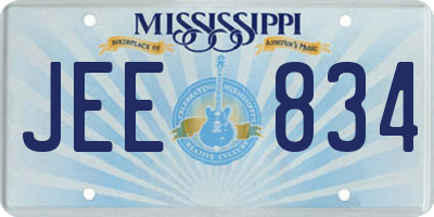 MS license plate JEE834