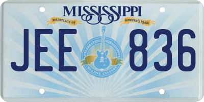 MS license plate JEE836