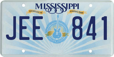 MS license plate JEE841