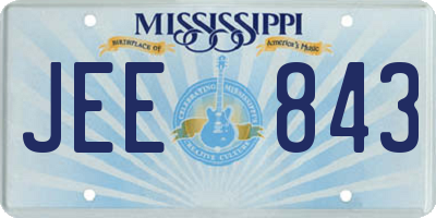 MS license plate JEE843