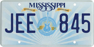 MS license plate JEE845