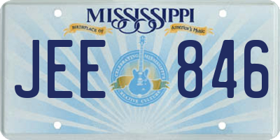 MS license plate JEE846