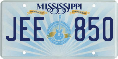 MS license plate JEE850