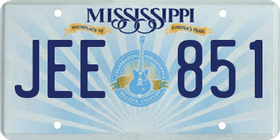 MS license plate JEE851