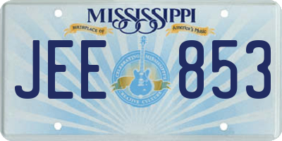 MS license plate JEE853