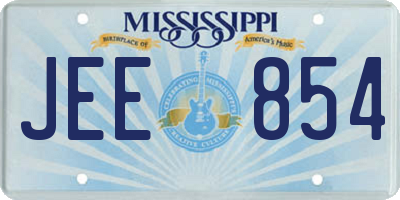 MS license plate JEE854