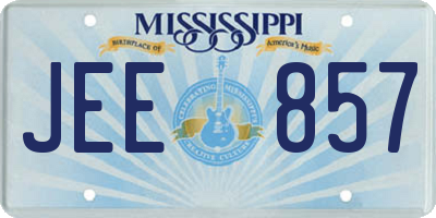 MS license plate JEE857