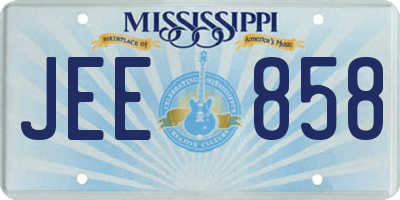 MS license plate JEE858