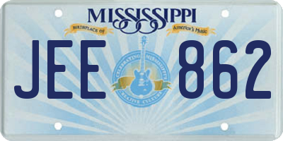MS license plate JEE862