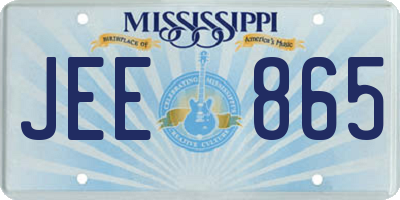 MS license plate JEE865