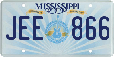 MS license plate JEE866