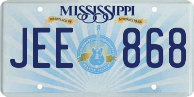 MS license plate JEE868