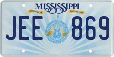MS license plate JEE869