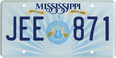 MS license plate JEE871