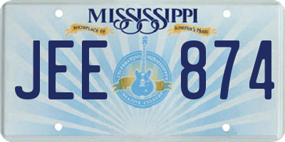 MS license plate JEE874