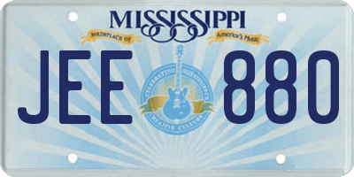 MS license plate JEE880