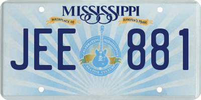 MS license plate JEE881