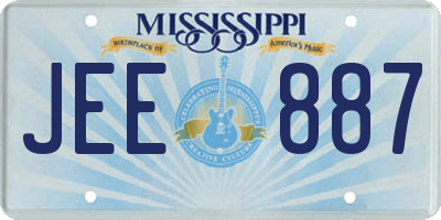 MS license plate JEE887