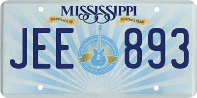 MS license plate JEE893