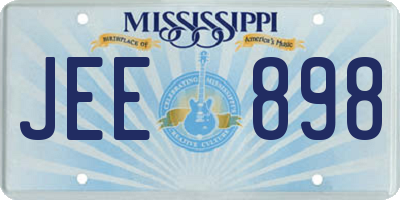 MS license plate JEE898