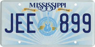 MS license plate JEE899