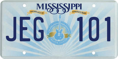 MS license plate JEG101