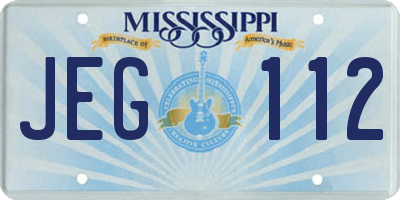 MS license plate JEG112