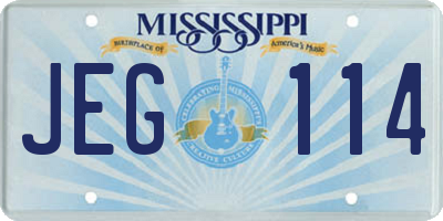 MS license plate JEG114